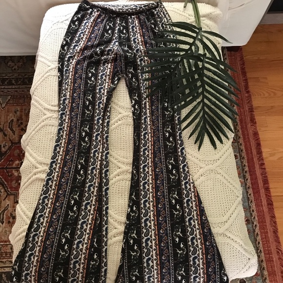 Bell Bottom Boho Hippie Flared leggings gypsy - Picture 1 of 3